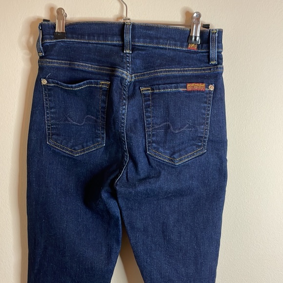 ‼️ 7 for All Mankind | 7 Jeans | Retro Blue High-waisted Skinny Jeans | Sz 24 - Picture 3 of 4